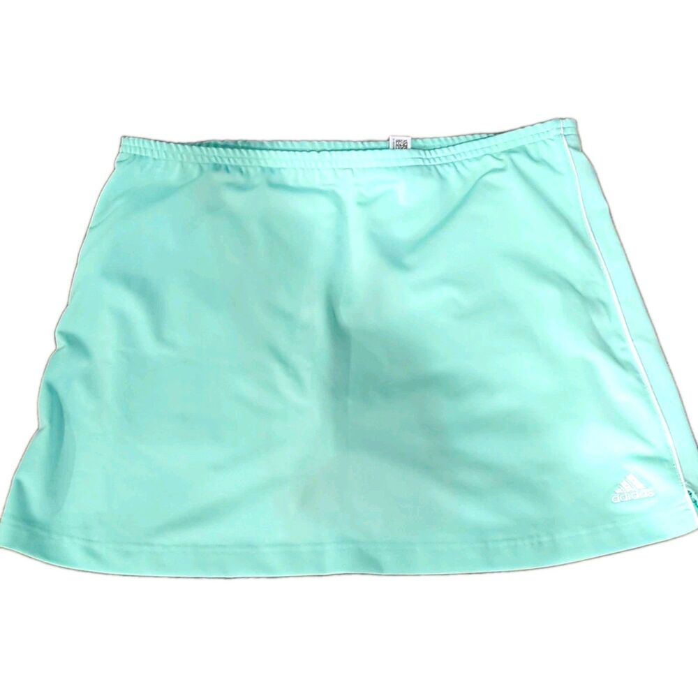 adidas Women's Light Green Tennis Skort M Pull-On Knit Elastic Waist